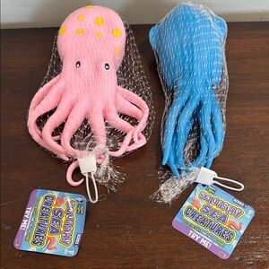 Squishy Sea Creatures Octopus Plush Toy - Pink & Blue